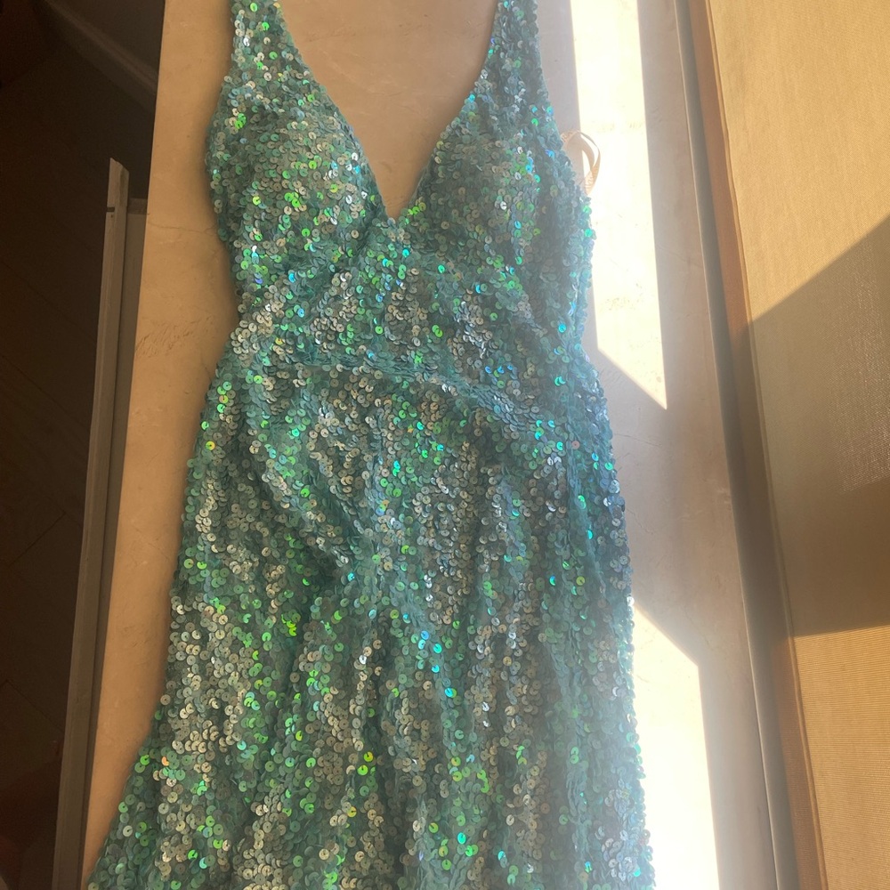 Primavera light blue Sparkling Sequin Dress